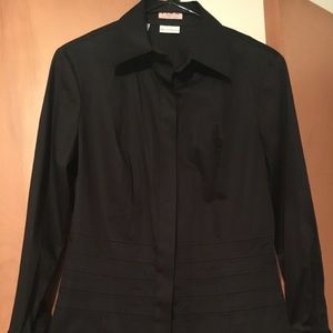 Thomas Pink Slim fit stretch tailored blouse; 12